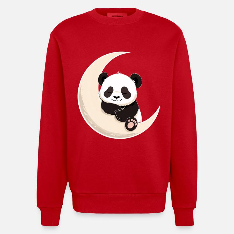 Câlins de Panda Moon - Sweat bio épais oversize fabriqué en UE - rouge