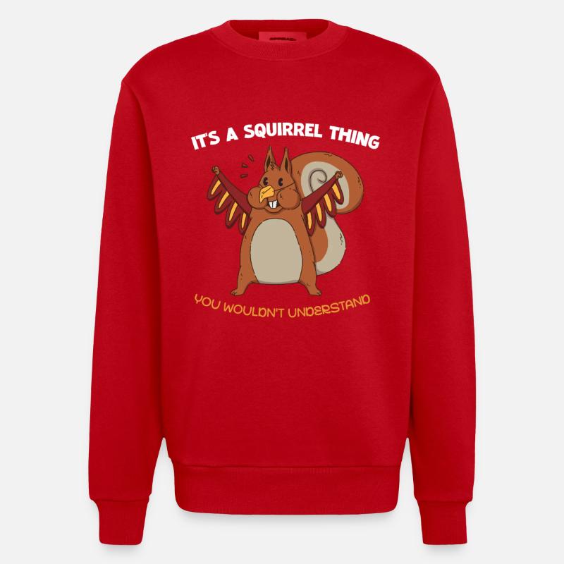 Diction de l’écureuil ailé - Sweat bio épais oversize fabriqué en UE - rouge