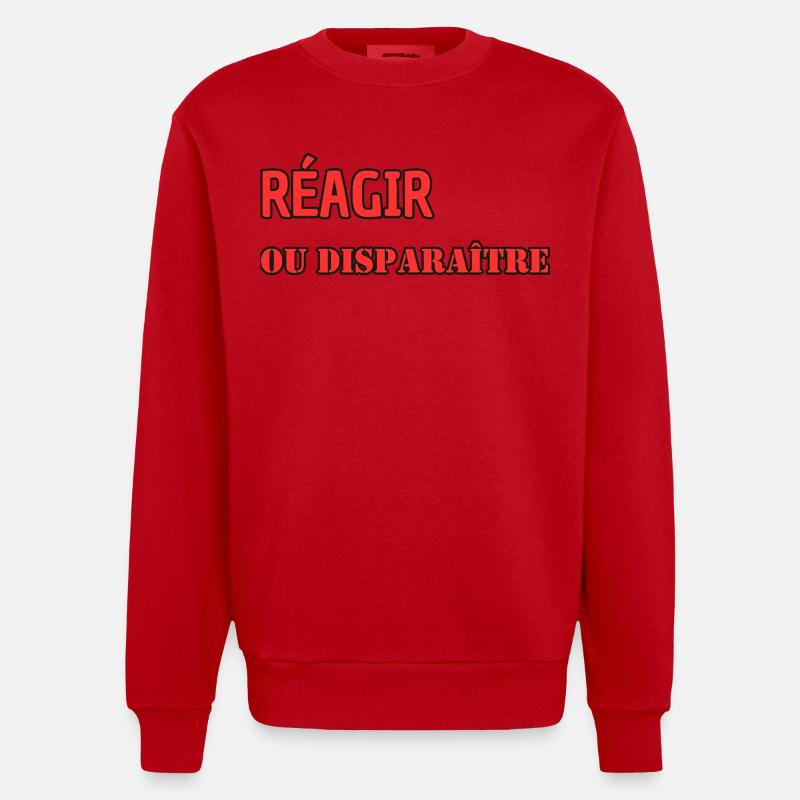 React or disappear - Heavyweight Oversized Organic Crew Neck Made in EU - red