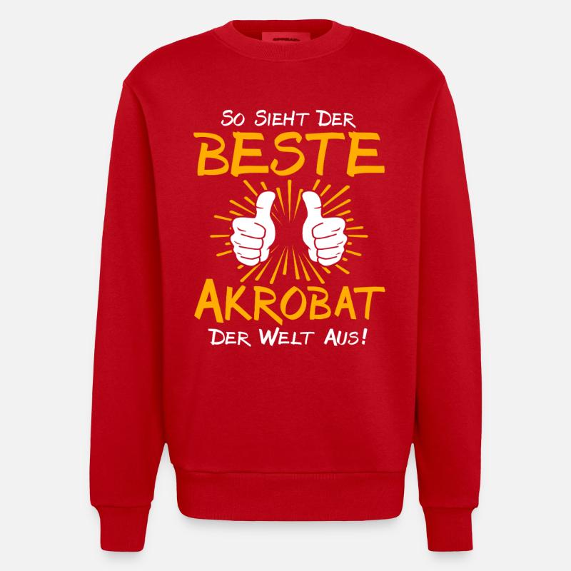 Idée de cadeau pour l’acrobate - Sweat bio épais oversize fabriqué en UE - rouge
