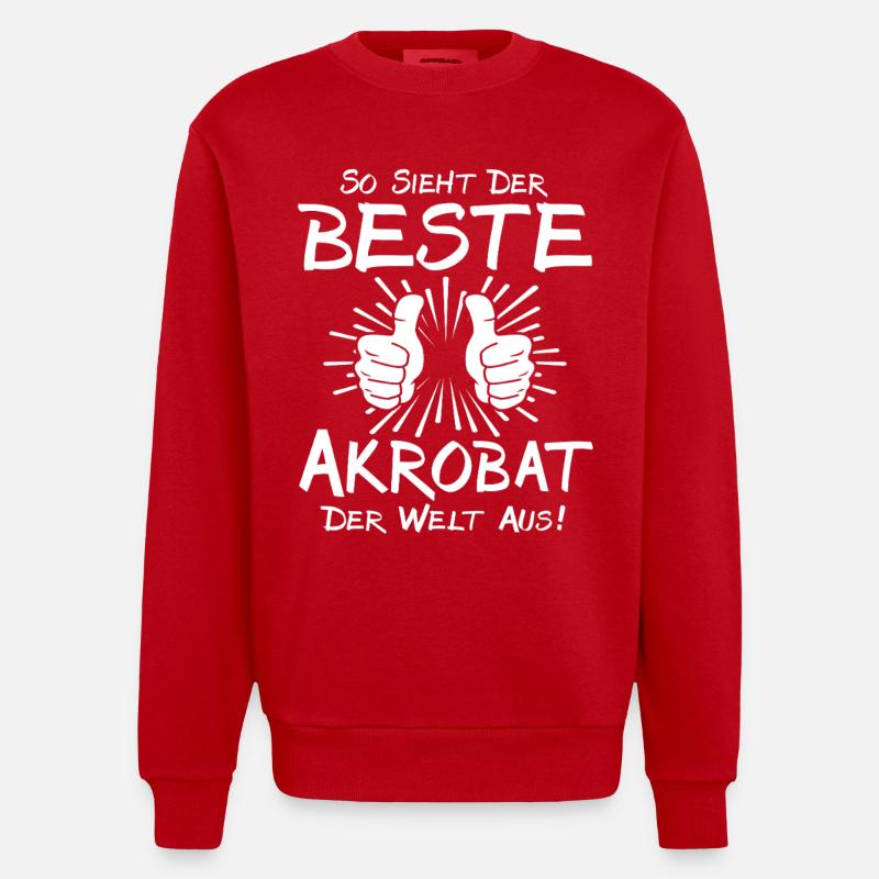 Bester Akrobat - Heavyweight Oversized Organic Crew Neck Made in EU - Rot