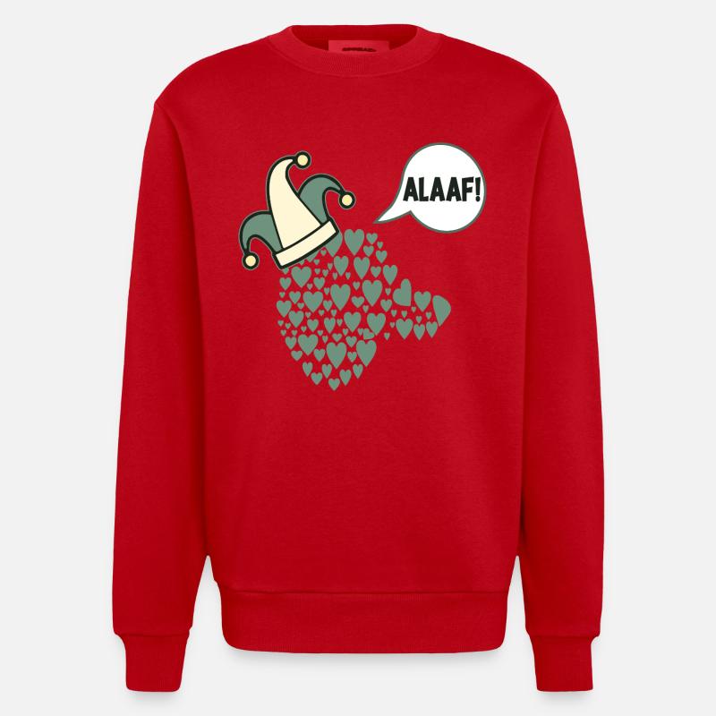 Le Prince des Chiens du Carnaval - Sweat bio épais oversize fabriqué en UE - rouge