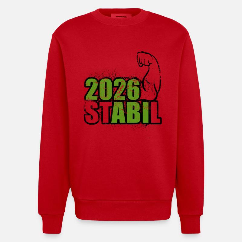 Stabil Abi 2026 - Biceps - Abitur - Spruch - Heavyweight Oversized Organic Crew Neck Made in EU - red