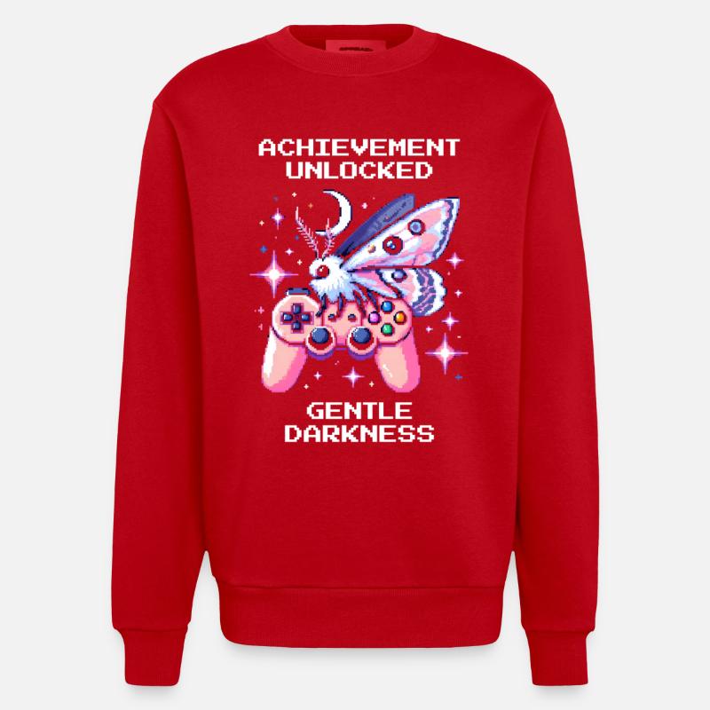 Douce obscurité déverrouillée | Goth doux - Sweat bio épais oversize fabriqué en UE - rouge