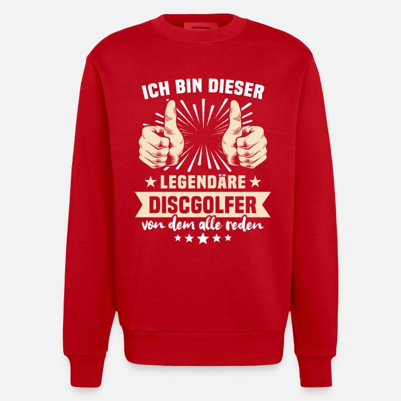 Discgolfer Sprüche - Heavyweight Oversized Organic Crew Neck Made in EU - Rot