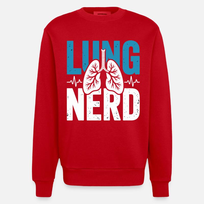 Chemise Lung Nerd Lung Lover - Sweat bio épais oversize fabriqué en UE - rouge