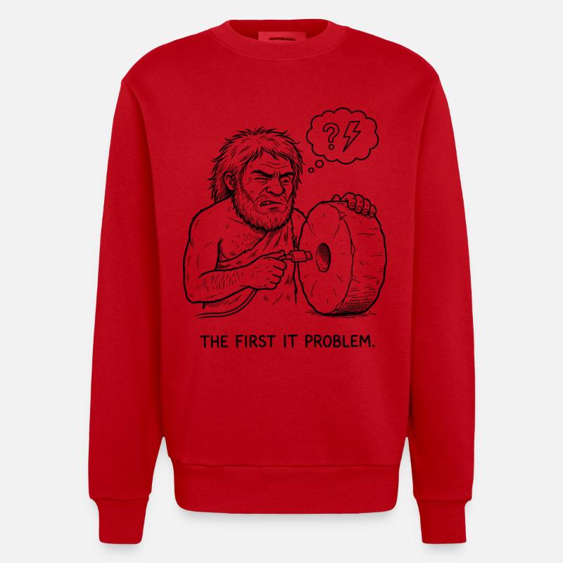 The First IT Problem - Heavyweight Oversized Organic Crew Neck Made in EU - Rot