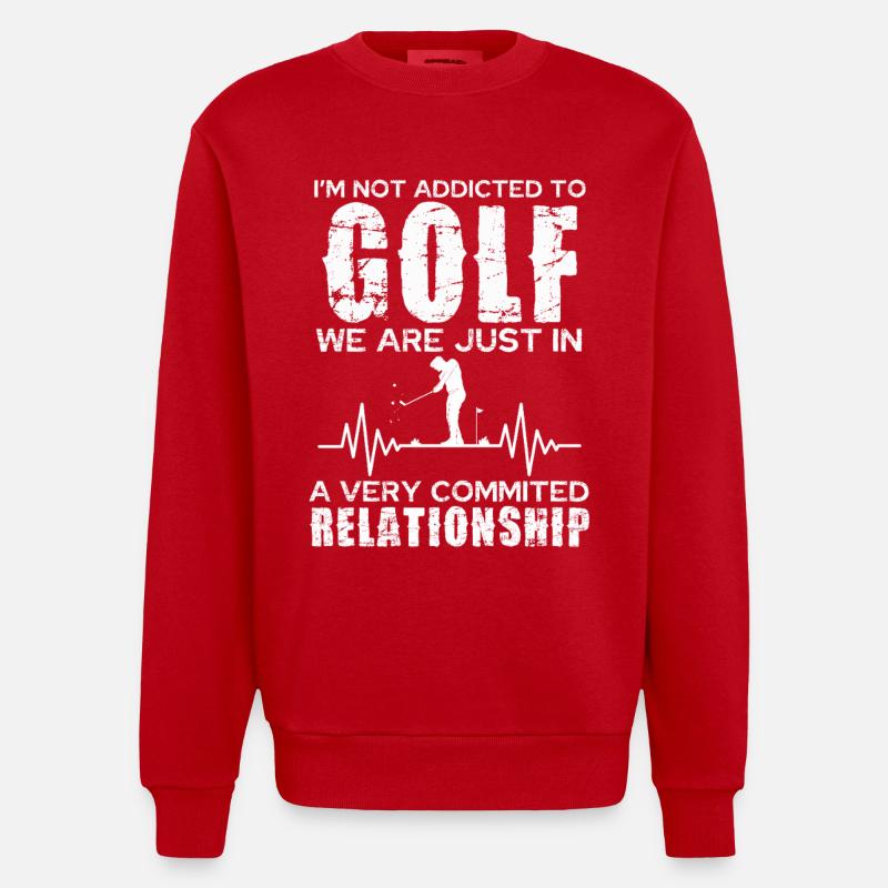 Golf Relationship: Committed Passion - Heavyweight Oversized Organic Crew Neck Made in EU - red