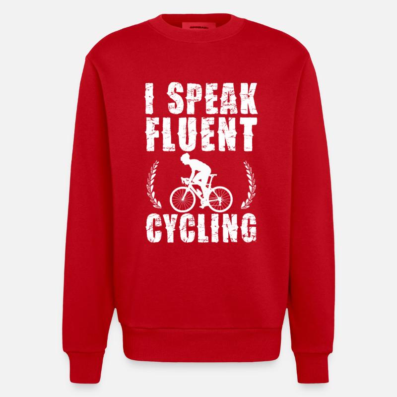 Je parle de cyclage fluide - Sweat bio épais oversize fabriqué en UE - rouge
