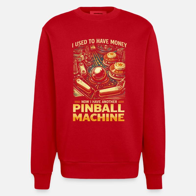 Joueur de flippers machine à flipper - Sweat bio épais oversize fabriqué en UE - rouge