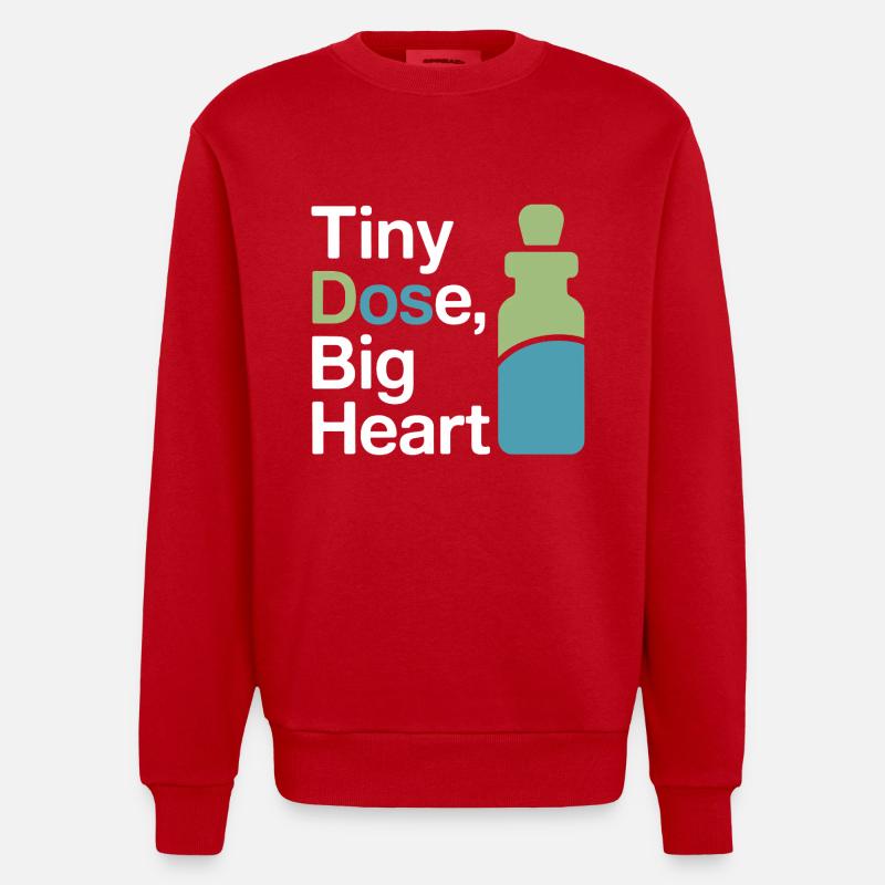 Certified Clinical Micro-Dose Practitioner Apparel - Heavyweight Oversized Organic Crew Neck Made in EU - red