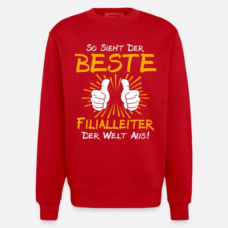 Filialleiter Geschenkidee - Heavyweight Oversized Organic Crew Neck Made in EU - Rot
