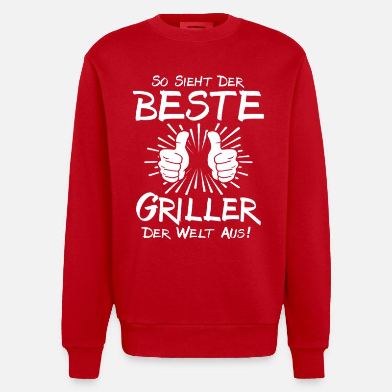 Bester Griller - Heavyweight Oversized Organic Crew Neck Made in EU - Rot