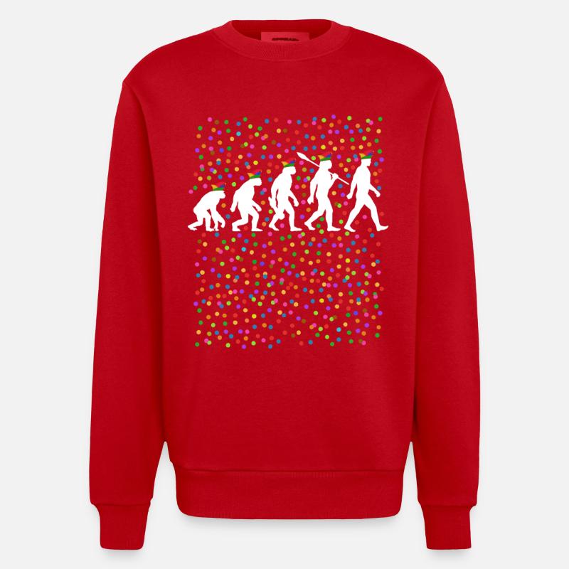 Homo Karnevalis | Evolution der Narren, Fastnacht - Heavyweight Oversized Organic Crew Neck Made in EU - Rot