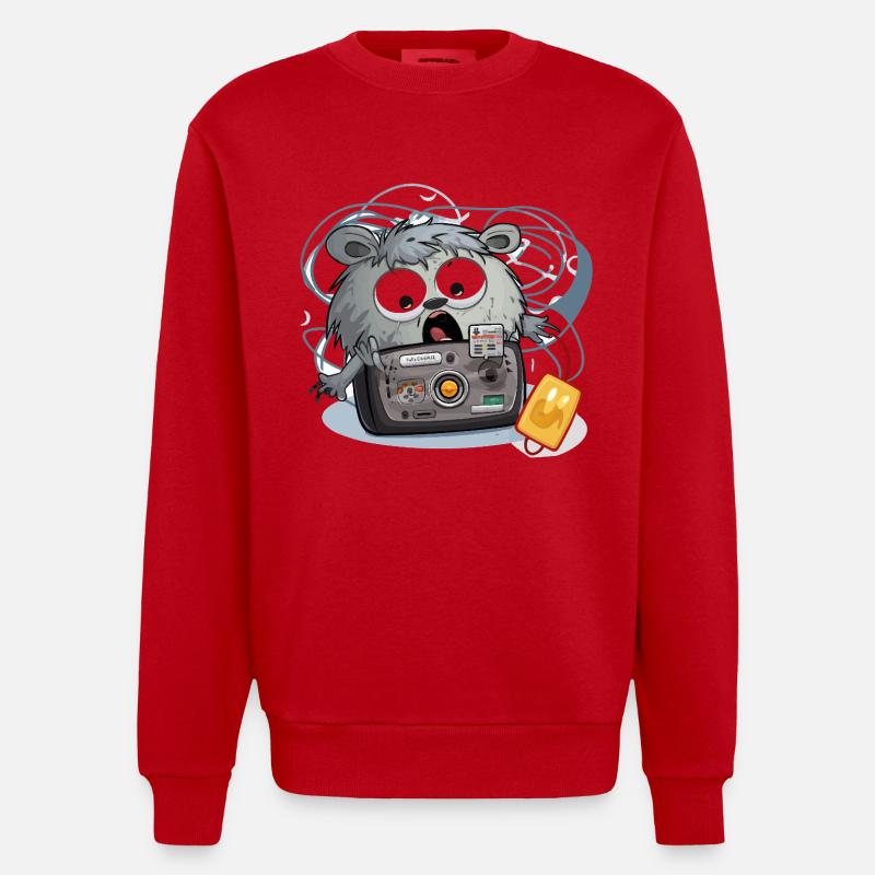 Camera Panda Chaos - Sweat bio épais oversize fabriqué en UE - rouge