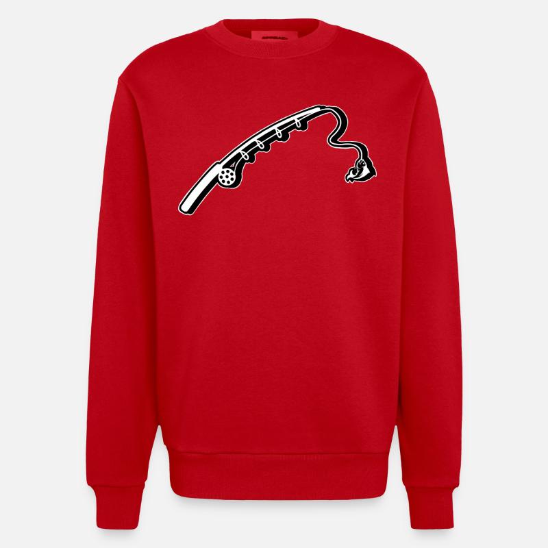 Pêche à la canne à pêche - Sweat bio épais oversize fabriqué en UE - rouge