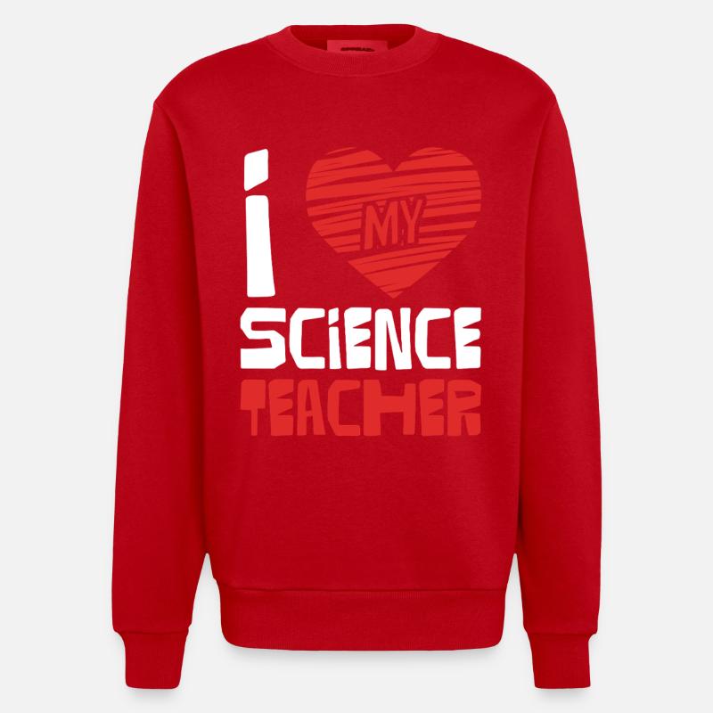 J’adore le professeur de sciences - Sweat bio épais oversize fabriqué en UE - rouge