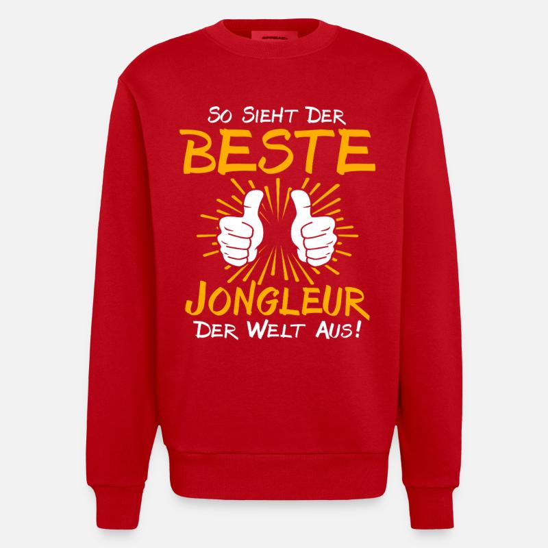 Idée de cadeau pour les jongleurs - Sweat bio épais oversize fabriqué en UE - rouge