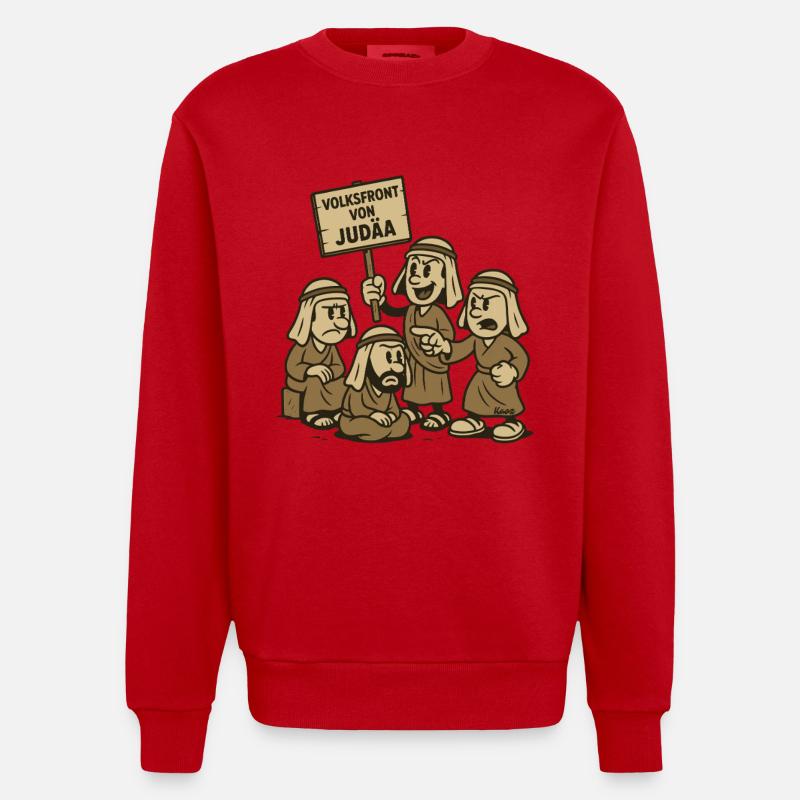 Parodie du Front populaire de Judée - Sweat bio épais oversize fabriqué en UE - rouge