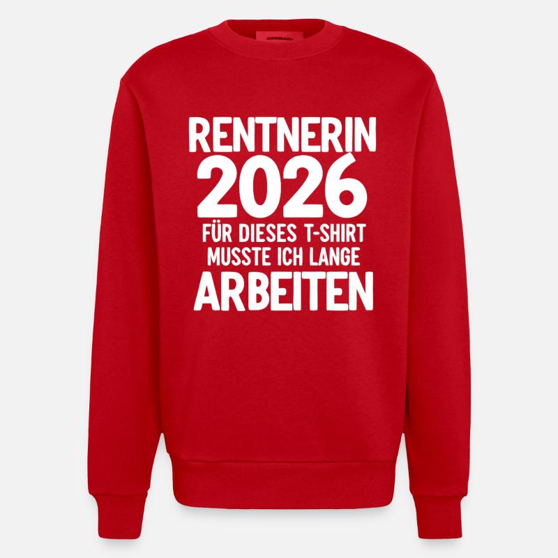 Retraité 2026 - Sweat bio épais oversize fabriqué en UE - rouge