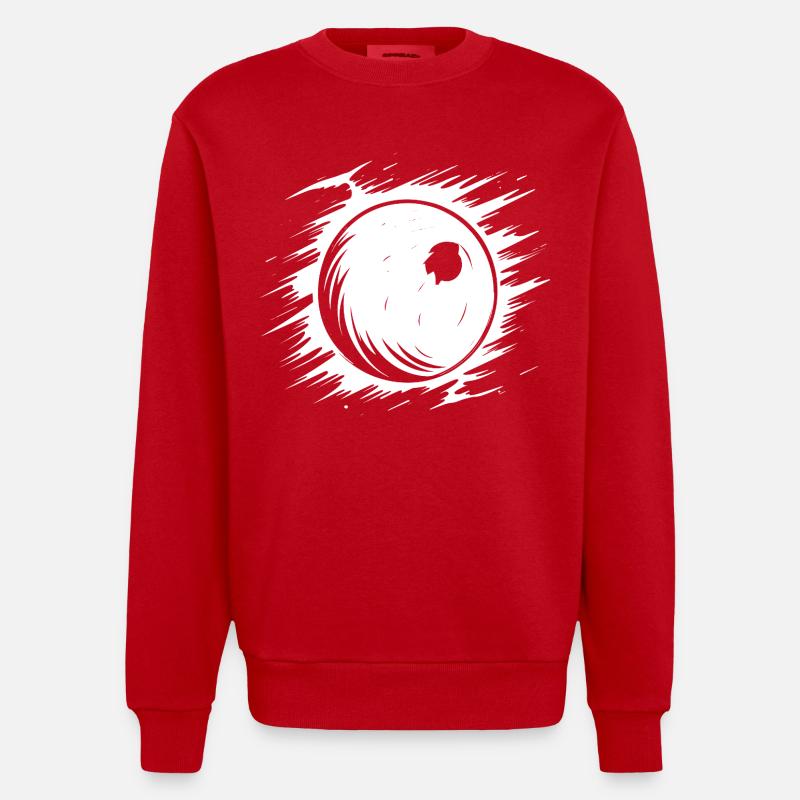 Dessin de boule de bowling - Sweat bio épais oversize fabriqué en UE - rouge