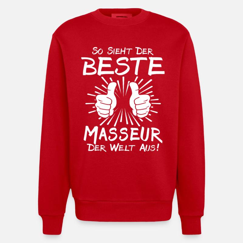 Bester Masseur - Heavyweight Oversized Organic Crew Neck Made in EU - Rot