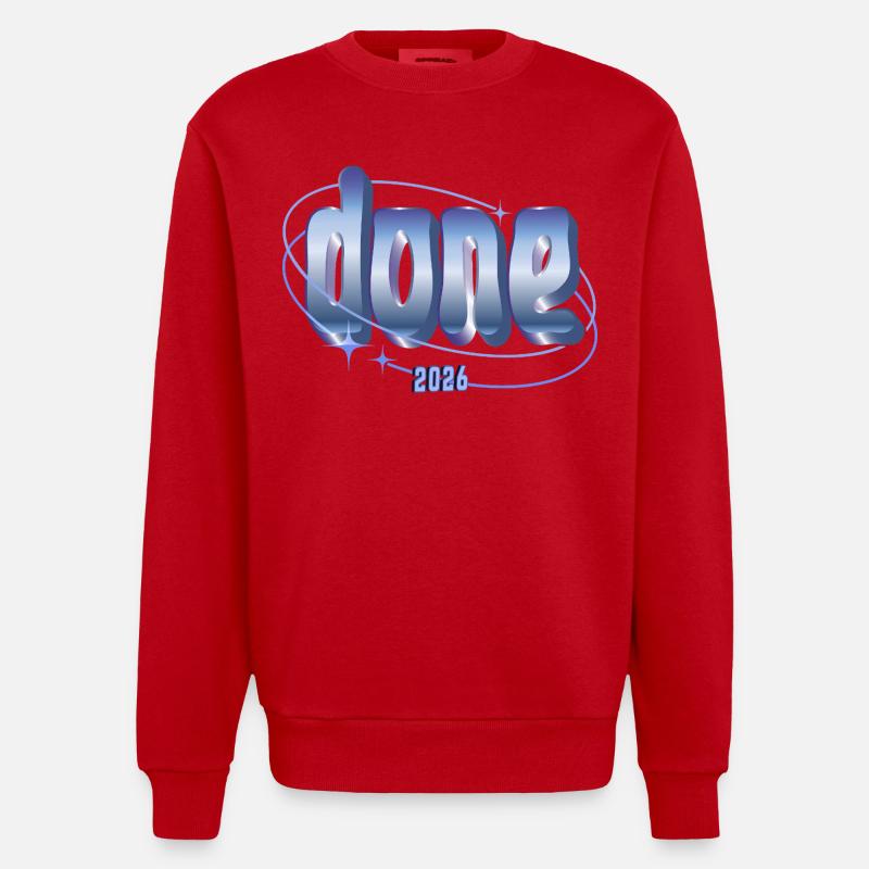 Conception orbitale 2026 réalisée - Sweat bio épais oversize fabriqué en UE - rouge