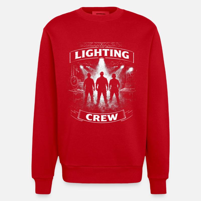 Lighting Technician Lighting Technician Lighting Crew - Heavyweight Oversized Organic Crew Neck Made in EU - red