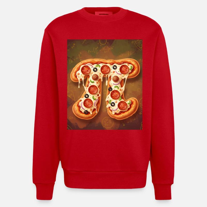 Pizza forme de pi - Sweat bio épais oversize fabriqué en UE - rouge
