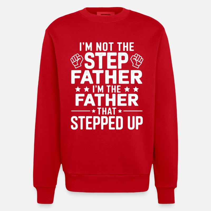 Rôle du père Modèle Courageux Graphique - Sweat bio épais oversize fabriqué en UE - rouge