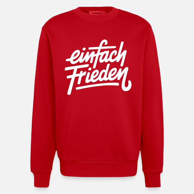 Simplement des lettres de paix - Sweat bio épais oversize fabriqué en UE - rouge