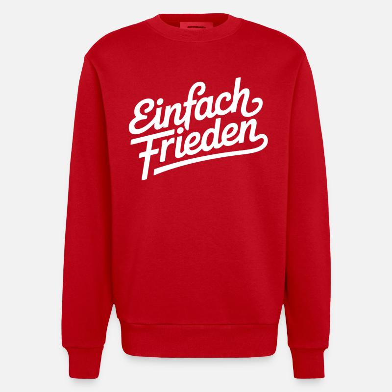 Einfach Frieden – Ruhe, Menschlichkeit - Heavyweight Oversized Organic Crew Neck Made in EU - Rot