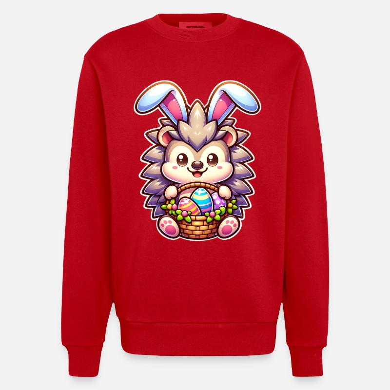 Hérisson de Pâques - Sweat bio épais oversize fabriqué en UE - rouge