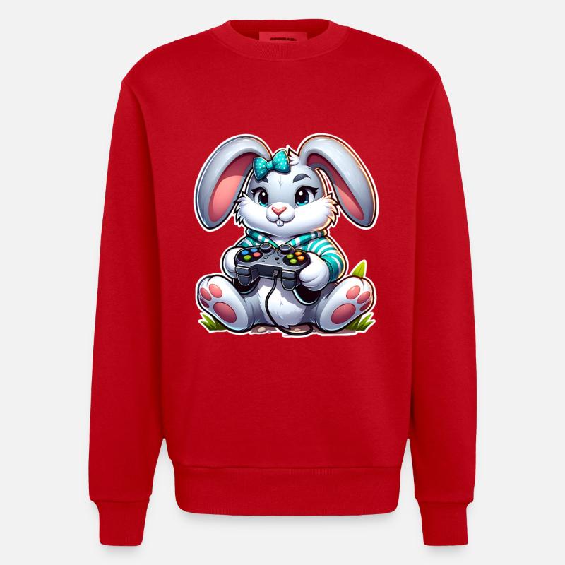 Osterhase Gaming - Heavyweight Oversized Organic Crew Neck Made in EU - Rot