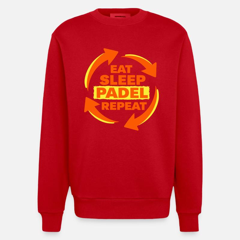 Déclaration d’athlète récurrent Eat Sleep Padel - Sweat bio épais oversize fabriqué en UE - rouge
