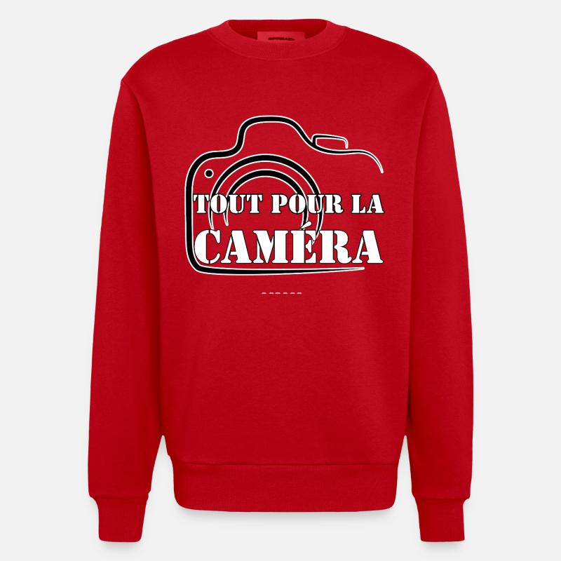 TOUT POUR LA CAMÉRA. - Sweat bio épais oversize fabriqué en UE - rouge