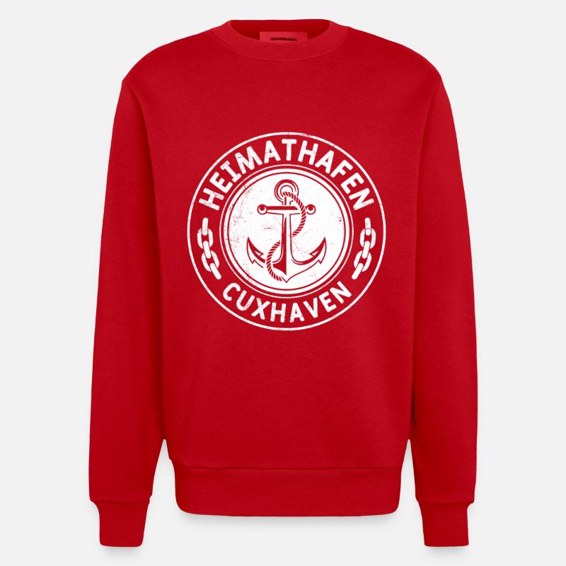 Cuxhaven HEIMATHAFEN CUXHAVEN Drôle - Sweat bio épais oversize fabriqué en UE - rouge
