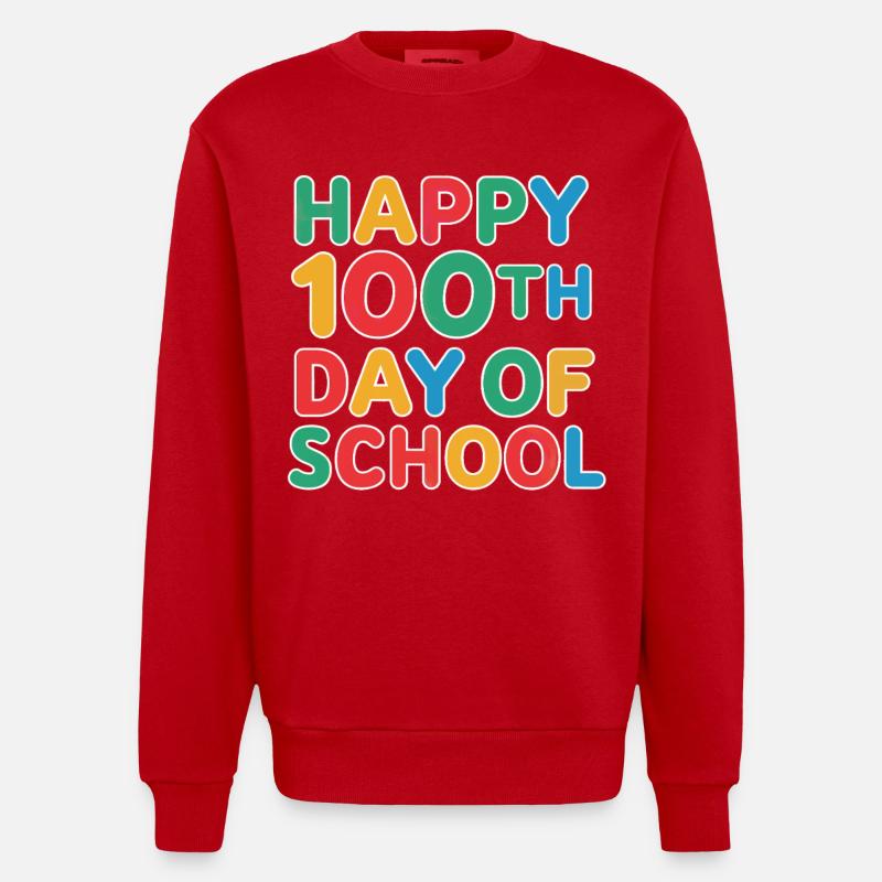 Centième jour d’école : jubilation - Sweat bio épais oversize fabriqué en UE - rouge