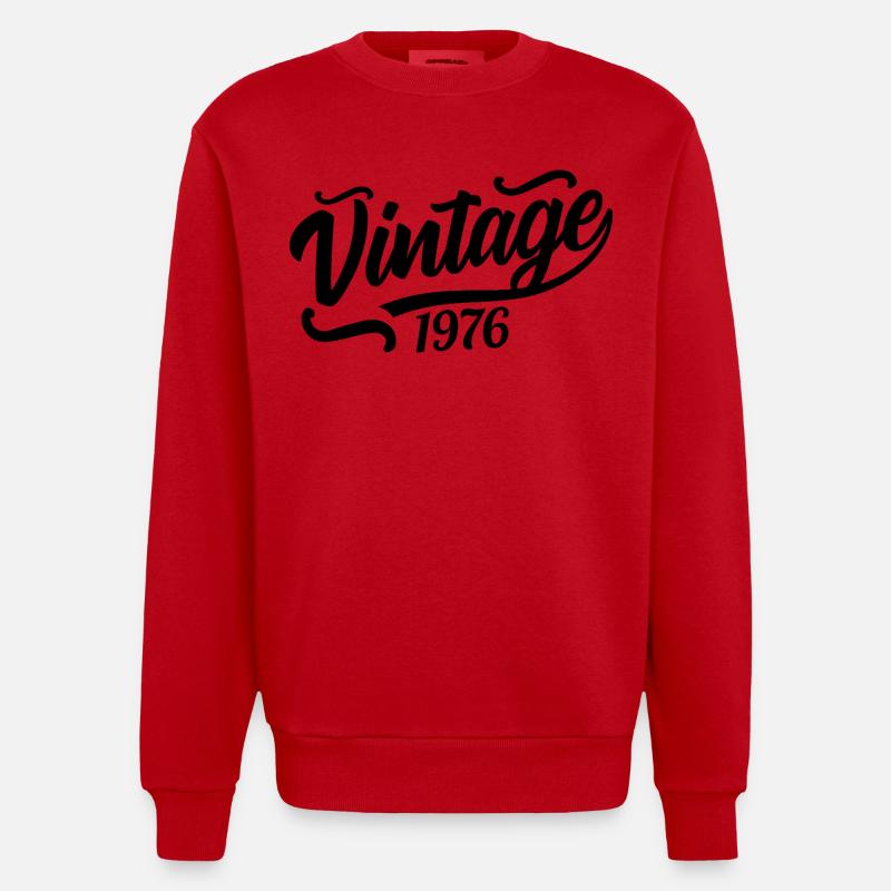 1976 Né en 1976, 56e anniversaire - Sweat bio épais oversize fabriqué en UE - rouge