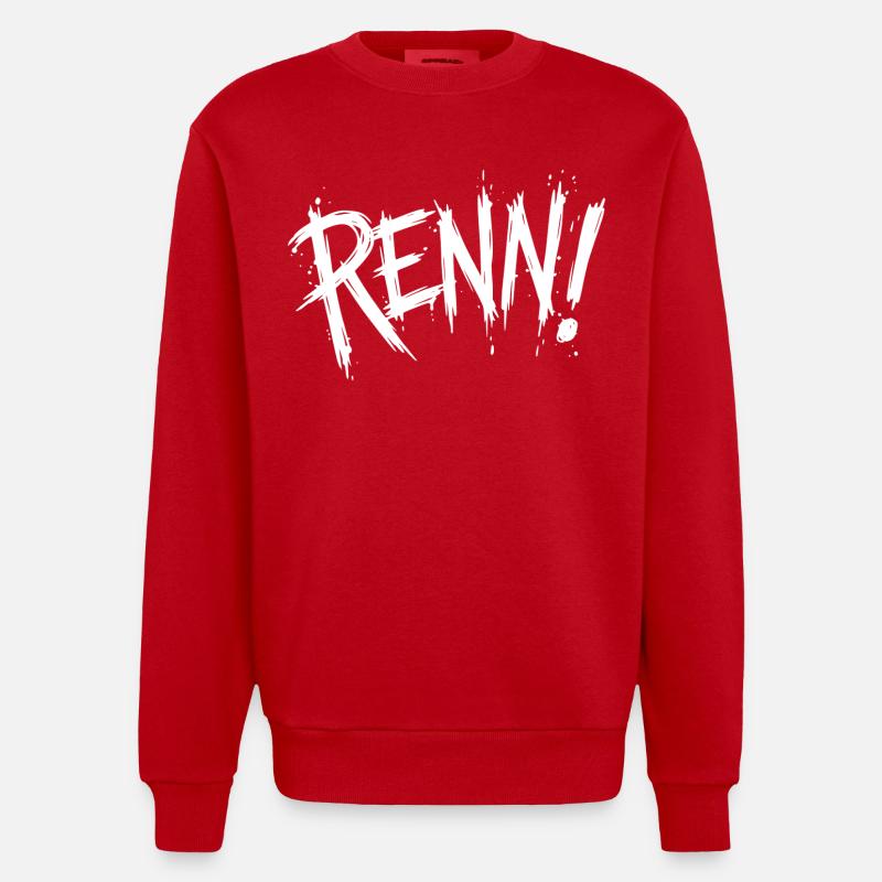 Run! (Running, running, jogging, runner) - Heavyweight Oversized Organic Crew Neck Made in EU - red