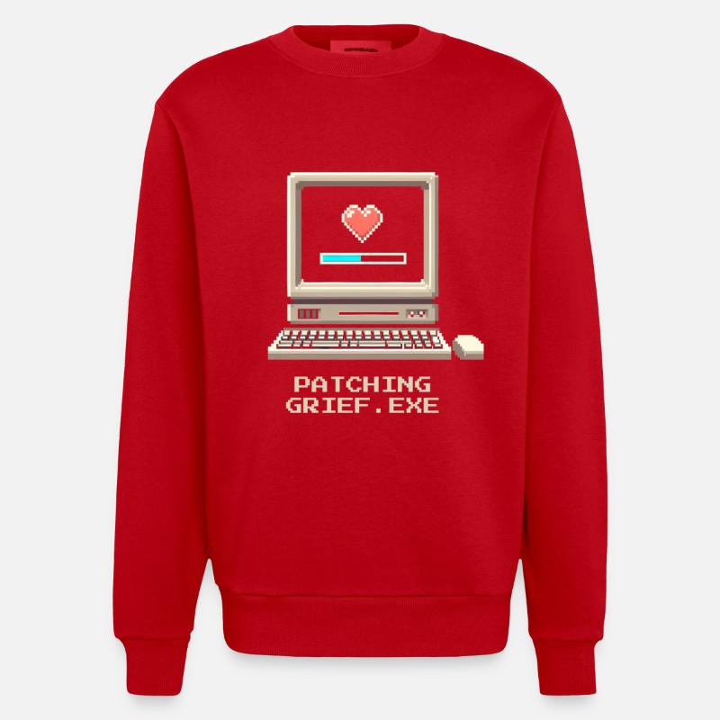 Patch Grief | Undertaker Irony - Heavyweight Oversized Organic Crew Neck Made in EU - red