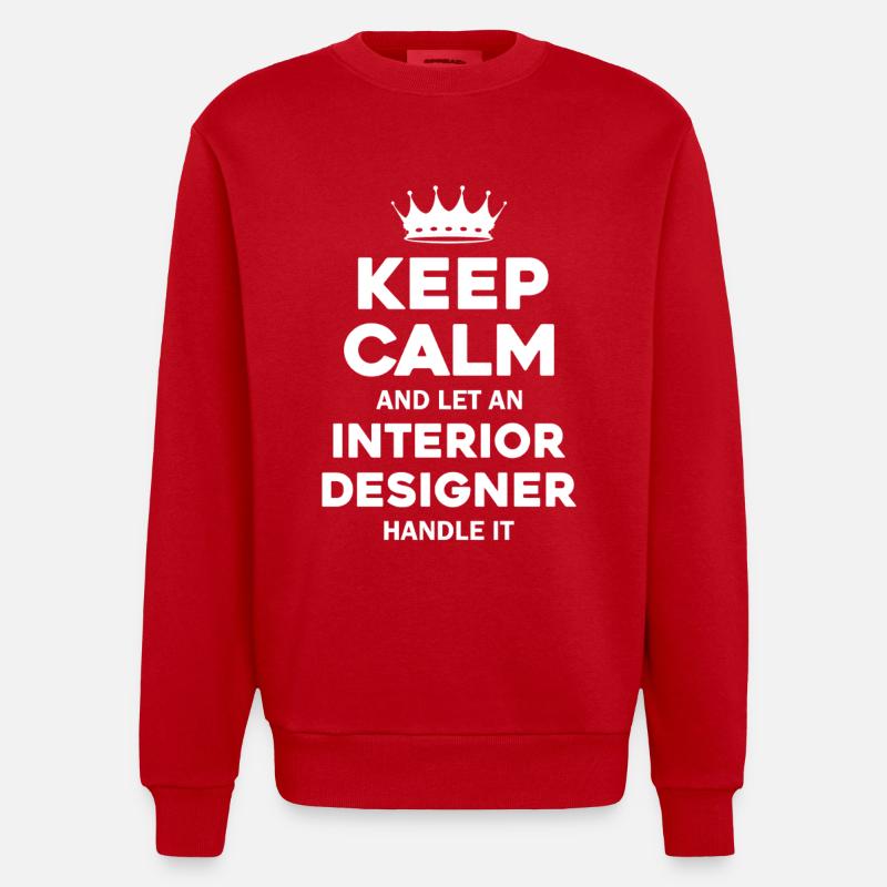 Interior Designer Rest Saying - Heavyweight Oversized Organic Crew Neck Made in EU - red