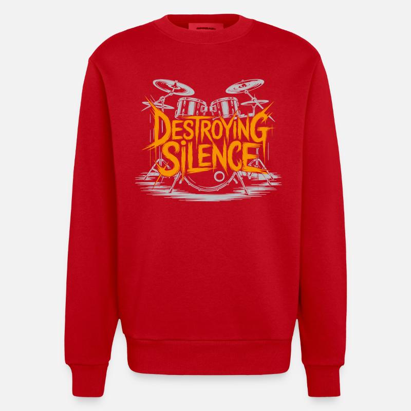 Schlagzeuger Drumset Design - Heavyweight Oversized Organic Crew Neck Made in EU - Rot