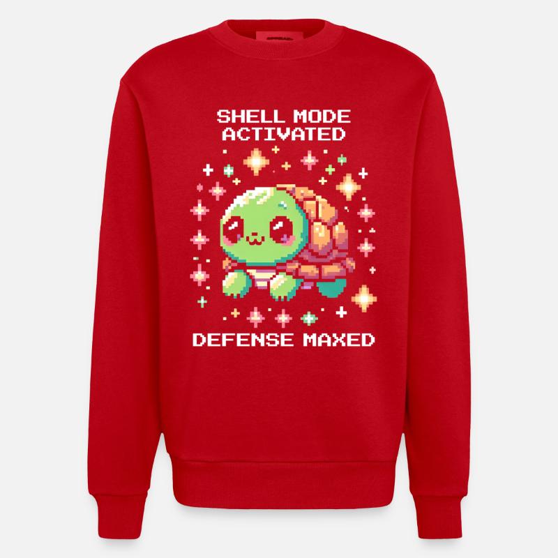 Mode char actif | Tortue - Sweat bio épais oversize fabriqué en UE - rouge