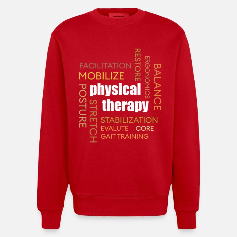 Nuage de mots en physiothérapie : Mobilisation - Sweat bio épais oversize fabriqué en UE - rouge
