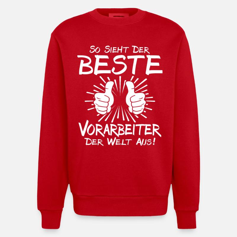 Bester Vorarbeiter - Heavyweight Oversized Organic Crew Neck Made in EU - Rot