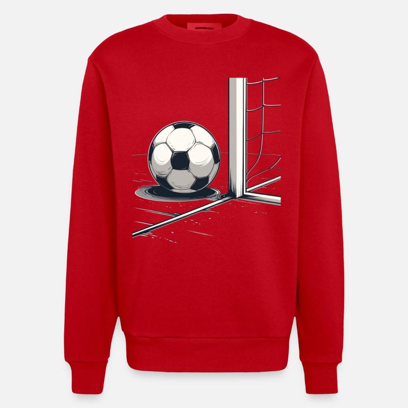 Ball am Netz Torabschluss - Heavyweight Oversized Organic Crew Neck Made in EU - Rot