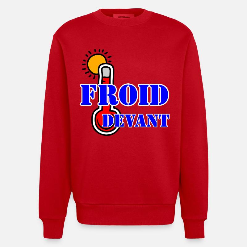 FROID DEVANT. - Sweat bio épais oversize fabriqué en UE - rouge