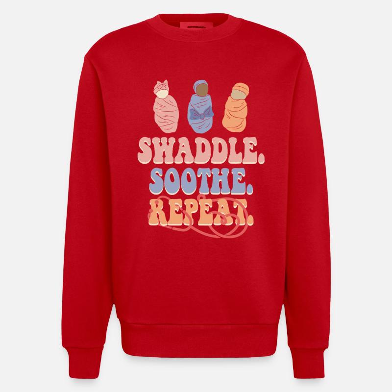 NICU Krankenschwester Shaddle Soothe - Heavyweight Oversized Organic Crew Neck Made in EU - Rot