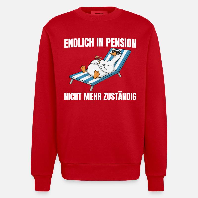 Pensionär Gans - Pension non responsable - Sweat bio épais oversize fabriqué en UE - rouge